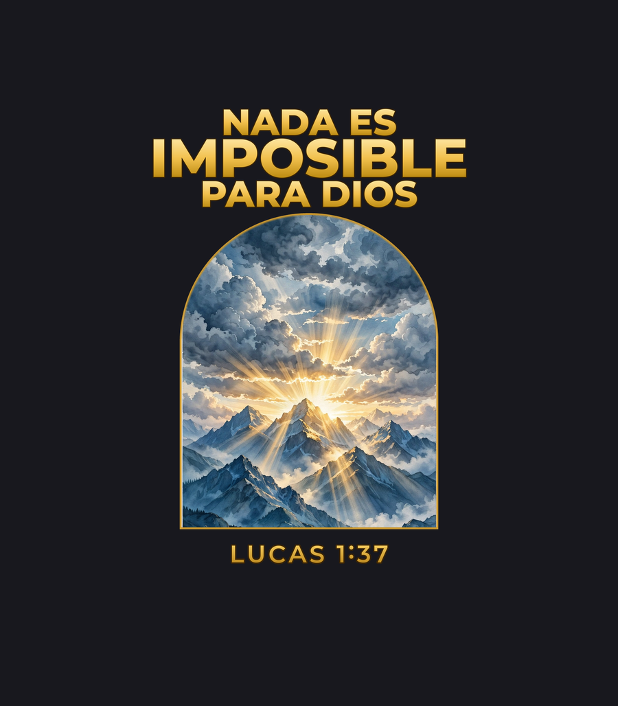 Diseño de playera: Nada es imposible para Dios, Lucas 1:37
